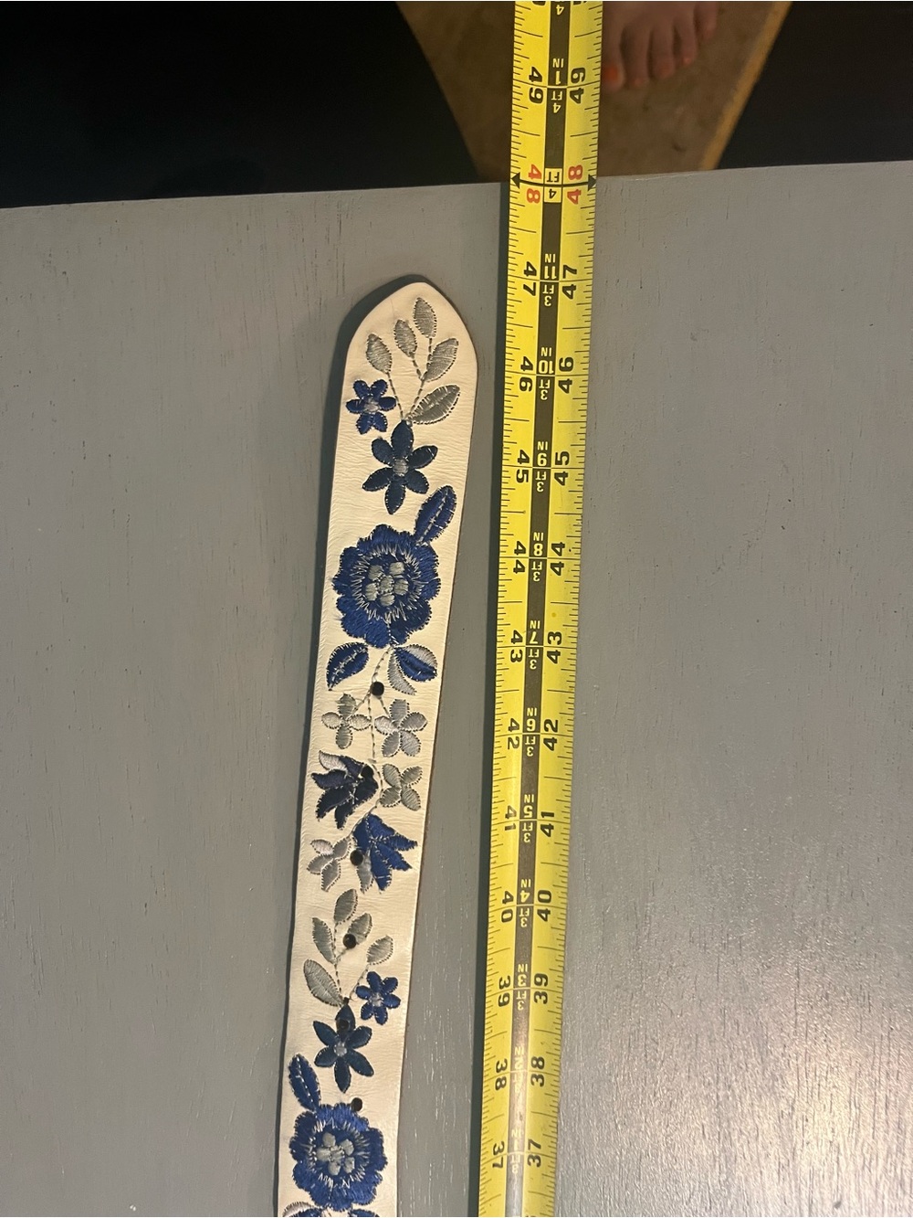 Lucky Brand Floral Embroidered Leather Belt Size XL - Picture 2 of 6
